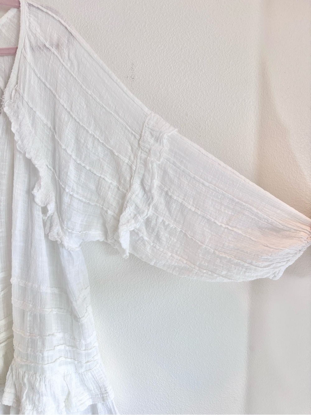 Free People Tamasi Ruffle-Trim V-Neck Tunic White Medium - Picture 5 of 8